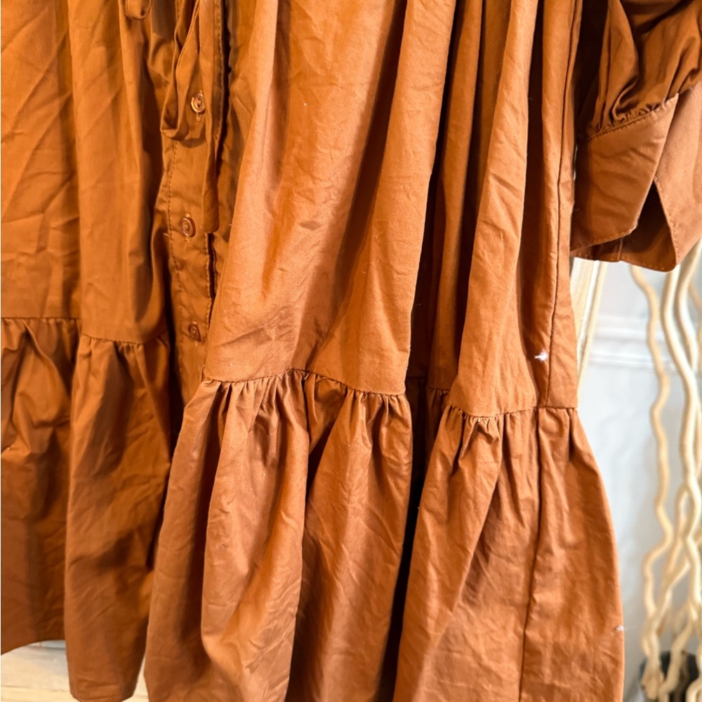 Astr the Label Cotton Terracotta Long Sleeve Dress - Picture 4 of 5